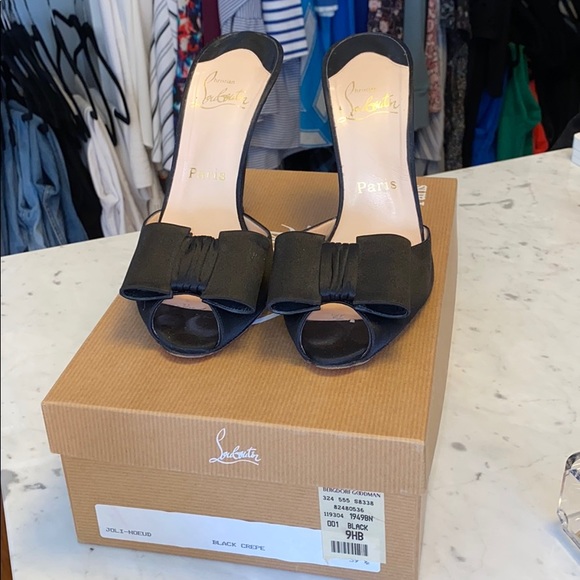 Christian Louboutin Black Bow Heels - Picture 1 of 8